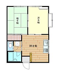 グランドコーポA 2DKの間取図画像