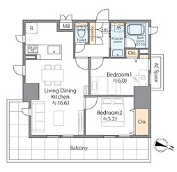間取図画像 2LDK