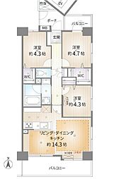 ライオンズプラザ新板橋 3LDKの間取図画像