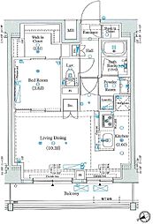 アクサスレジデンス目黒東 1LDKの間取図画像