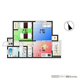ミューク 2Kの間取図画像