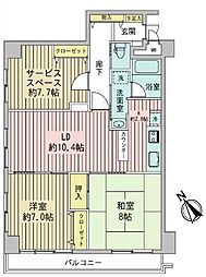 エスペランサ第3たまプラーザ 2SLDKの間取図画像