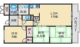 アペックスシティ千里中央 205 ｜ 大阪府豊中市上新田２丁目（賃貸マンション3LDK・2階・68.04㎡） その2