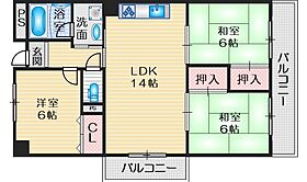 グリーンハイム千里II 701 ｜ 大阪府吹田市山手町４丁目（賃貸マンション3LDK・7階・70.11㎡） その2