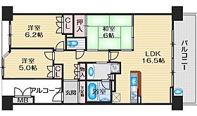 プラウド江坂　ガーデンコート 7 ｜ 大阪府吹田市江の木町（賃貸マンション3LDK・7階・76.53㎡） その2