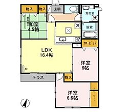 クレール桃山台 103 1階3LDKの間取り