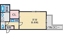 吹田市山手町4丁目マンション 1Kの間取図画像