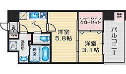 セレニテ江坂ルフレ 2Kの間取図画像