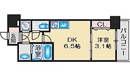 アドバンス江坂ラシュレ 1DKの間取図画像