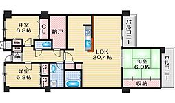 アーバンパーク緑地公園 3SLDKの間取図画像