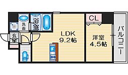 ブロード服部天神駅前レジデンス 1LDKの間取図画像