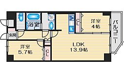 GLUCKMAISONF-TOYONAKA15 2LDKの間取図画像