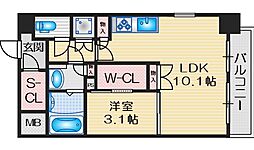 COMFORIA江坂広芝町 1LDKの間取図画像