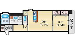 ファーストフィオーレ江坂江の木町パークサイド 1DKの間取図画像