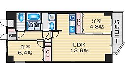 GLUCKMAISONF-TOYONAKA15 2LDKの間取図画像