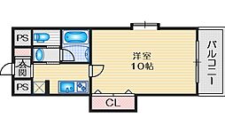 S-FORT江坂公園 1Kの間取図画像