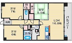 ライオンズ南千里佐竹台グランハートスカイヴィラ 3LDKの間取図画像