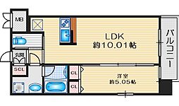 プレジオ江坂ROUGE 1LDKの間取図画像