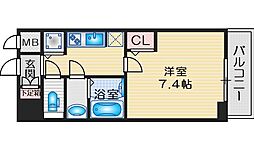 エスレジデンス江坂エミネンス 1Kの間取図画像