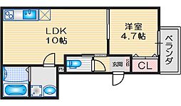 吹田市豊津新築 1LDKの間取図画像