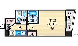 セレニテ江坂ルフレ 1Kの間取図画像