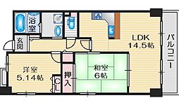 グランパス曽根 2LDKの間取図画像
