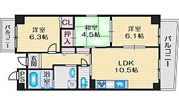レジデンス穂波 3LDKの間取図画像
