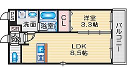 WELLSQUARE豊中服部 1LDKの間取図画像