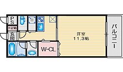 アルシェTARUMI 1Kの間取図画像