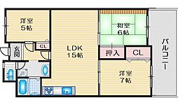 シェリール江坂 3LDKの間取図画像