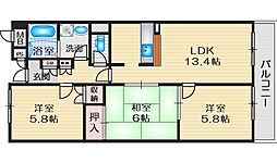 インペリアル南が丘 3LDKの間取図画像