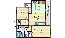 第20千里ハイツ 3LDKの間取図画像