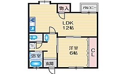 伊丹ビル 2LDKの間取図画像