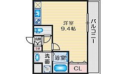 ロイヤルクイーンズパーク吹田 ワンルームの間取図画像