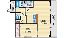 アカツキハイツ 1LDKの間取図画像
