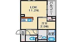 アムールヴィル江坂 1LDKの間取図画像