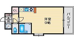 エクセレント上新13 ワンルームの間取図画像