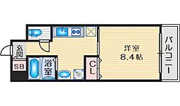 ロイヤルクイーンズパーク江坂 1Kの間取図画像