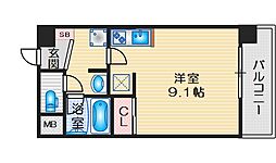 アーデン千里中央 ワンルームの間取図画像