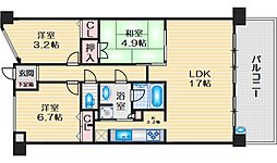 レジディア千里万博公園 2SLDKの間取図画像