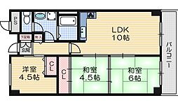 サンパレス桃山台 3LDKの間取図画像