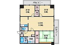 アビタシオン橋本1 3LDKの間取図画像