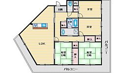 シャトレ・上山手 4LDKの間取図画像