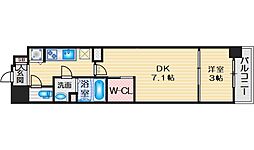 firstfiore江坂垂水町 1DKの間取図画像