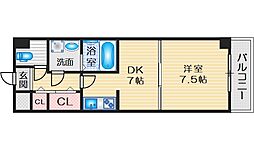 センターポイント吉志部 1DKの間取図画像