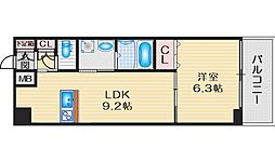 フローレンス江坂 1LDKの間取図画像