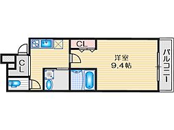 フジパレス末広町2番館 1Kの間取図画像