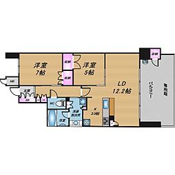 ジオ北千里藤白台A棟 2LDKの間取図画像