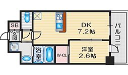 セレニテ江坂アリア 1DKの間取図画像