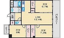 ふじハイツ 3LDKの間取図画像